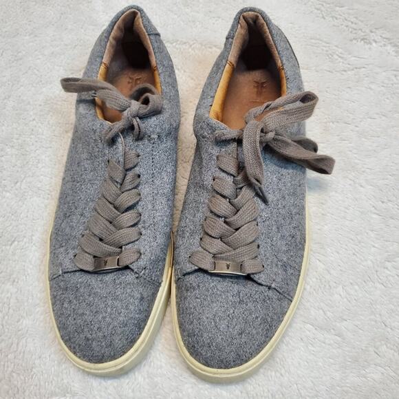 Frye Gray Ivy Low Lace Wool Blend Casual Bohemian Classic Sneakers Shoes Women 8 - Picture 3 of 10
